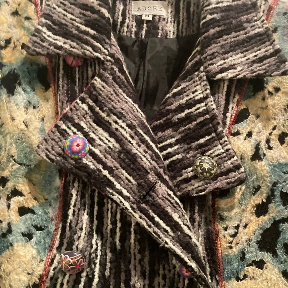 Adore Multicolor Artistic Trench Coat - Picture 3 of 7